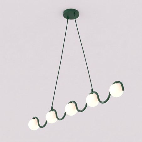 Lámpara colgante Ondessa Verde Oliva (5 luces)