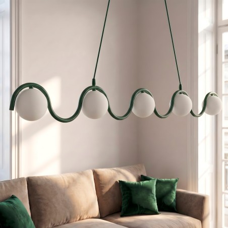 Lámpara colgante Ondessa Verde Oliva (5 luces)
