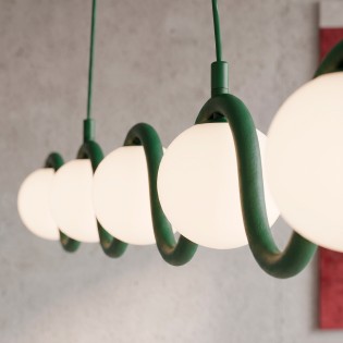 Lámpara colgante Ondessa Verde Oliva (5 luces)