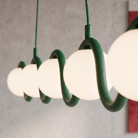 Lámpara colgante Ondessa Verde Oliva (5 luces)