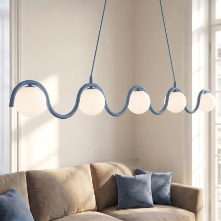 Lámpara colgante Ondessa Azul (5 luces)