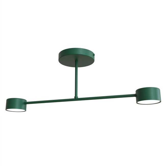 Plafón de techo Tanfa Verde Oliva (2 luces)