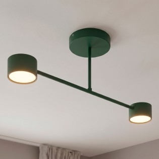 Plafón de techo Tanfa Verde Oliva (2 luces)