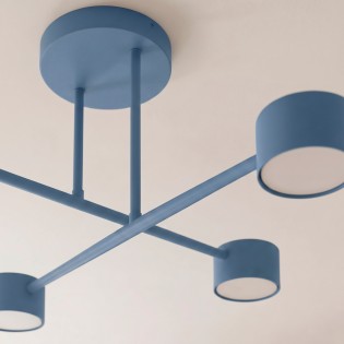 Plafón de techo Tanfa Azul (4 luces)
