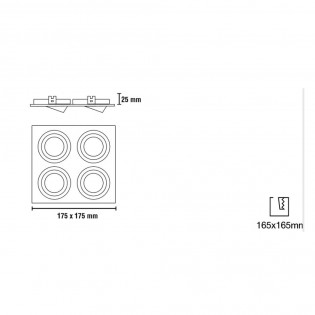  	Foco empotrable Helium (cuatro luces)