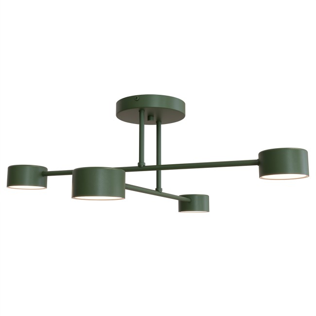 Plafón de techo Tanfa Verde Oliva (4 luces)