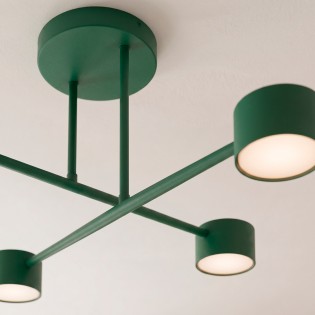 Plafón de techo Tanfa Verde Oliva (4 luces)