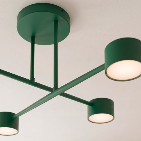 Plafón de techo Tanfa Verde Oliva (4 luces)