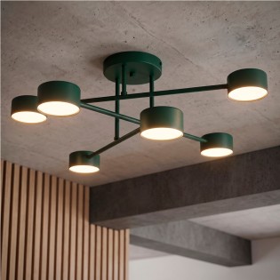 Plafón de techo Tanfa Verde Oliva (6 luces)