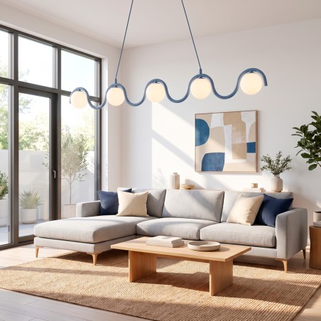 Lámpara colgante Ondessa Azul (5 luces)