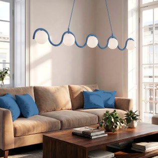 Lámpara colgante Ondessa Azul (5 luces)