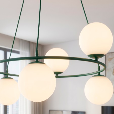 Lámpara de techo Laster Verde Oliva (6 luces)