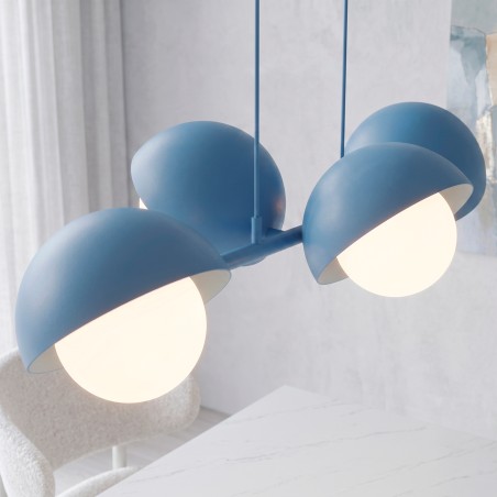 Lámpara colgante Nordessa Azul (4 luces)