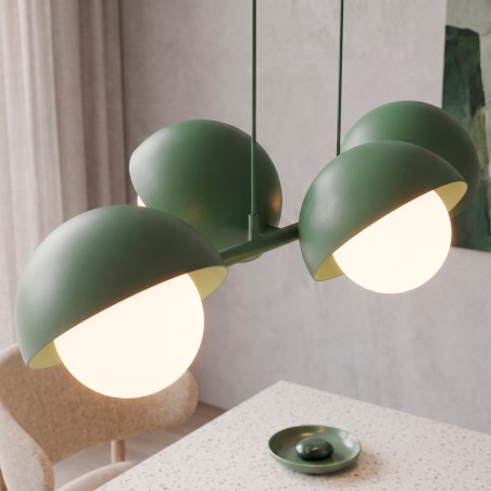 Lámpara colgante Nordessa Verde Oliva (4 luces)