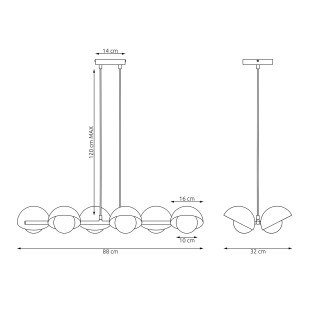 Lámpara colgante Nordessa Verde Oliva (6 luces)