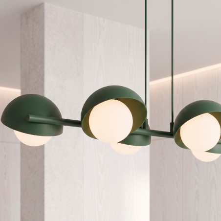 Lámpara colgante Nordessa Verde Oliva (6 luces)