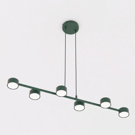 Lámpara colgante Solvi Verde Oliva (6 luces)