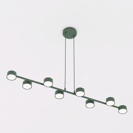 Lámpara colgante Solvi Verde Oliva (8 luces)