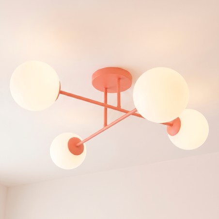 Plafón de techo Nicolo Coral (4 luces)