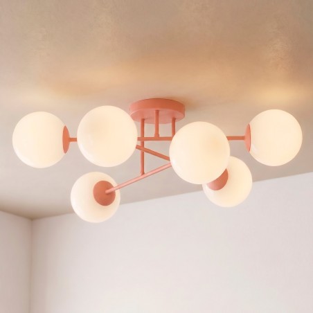 Plafón de techo Nicolo Coral (6 luces)