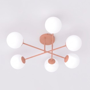 Plafón de techo Nicolo Coral (6 luces)