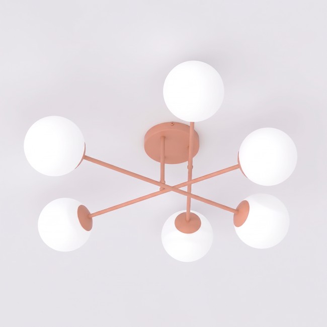 Plafón de techo Nicolo Coral (6 luces)