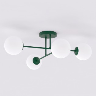 Plafón de techo Nicolo Verde Oliva (4 luces)