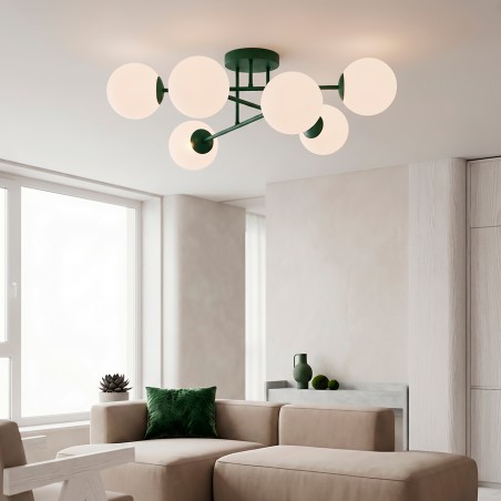 Plafón de techo Nicolo Verde Oliva (6 luces)