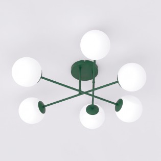 Plafón de techo Nicolo Verde Oliva (6 luces)