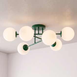 Plafón de techo Nicolo Verde Oliva (6 luces)