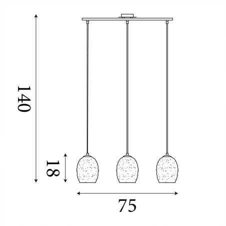 Lámpara de techo Crackle (3 luces)