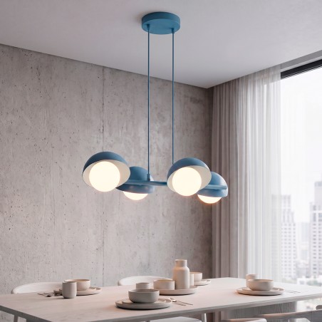 Lámpara colgante Nordessa Azul (4 luces)