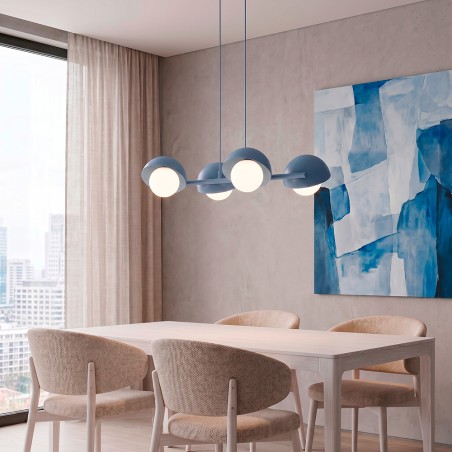 Lámpara colgante Nordessa Azul (4 luces)