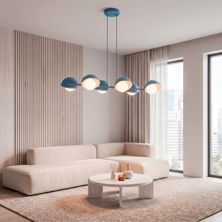 Lámpara colgante Nordessa Azul (6 luces)