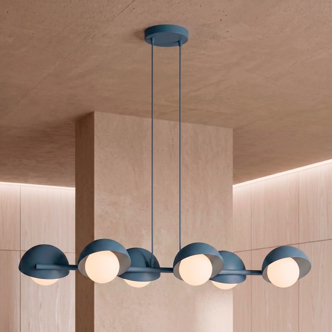 Lámpara colgante Nordessa Azul (6 luces)