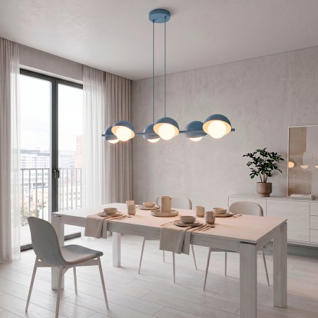 Lámpara colgante Nordessa Azul (6 luces)