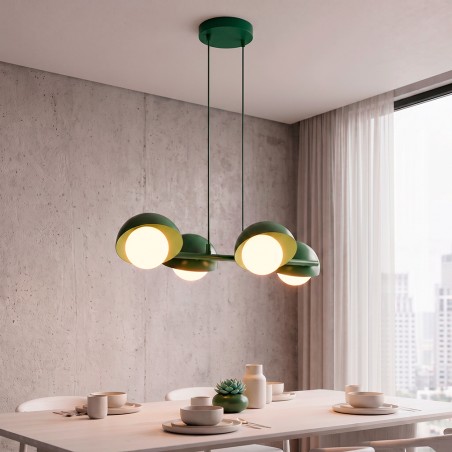 Lámpara colgante Nordessa Verde Oliva (4 luces)