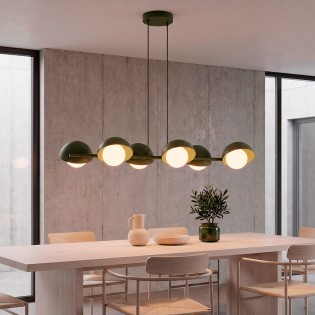 Lámpara colgante Nordessa Verde Oliva (6 luces)