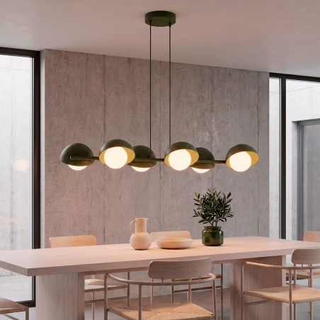 Lámpara colgante Nordessa Verde Oliva (6 luces)