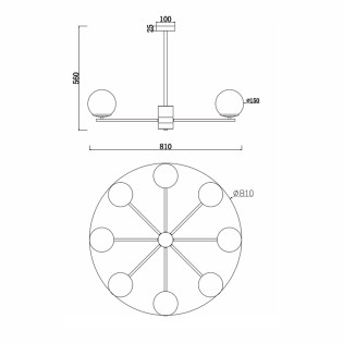 Lámpara de araña Marble (8 luces)