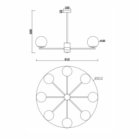 Lámpara de araña Marble (8 luces)