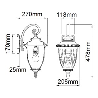 Aplique de pared de exterior Admirals Cove M