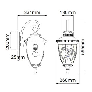 Aplique de pared de exterior Admirals Cove L