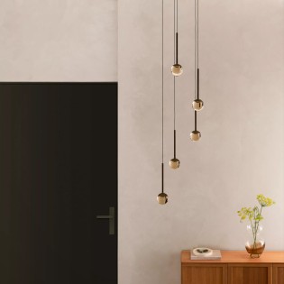 Lámpara colgante LED Calina Ámbar CCT DIM (5x8.2W)