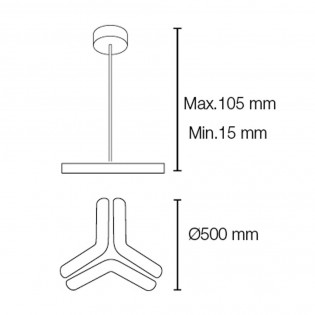 Lámpara de techo LED Boomerang (45W)