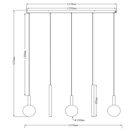 Lámpara colgante LED Jasmine CCT Dim (5x4W)