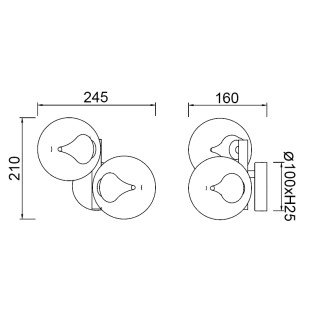 Aplique de pared LED Andrómeda (2x6W)