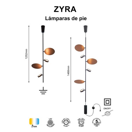 Lámpara de pie LED Zyra (30W)
