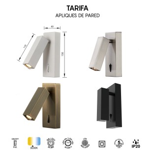 Aplique LED con interruptor Tarifa (3W)