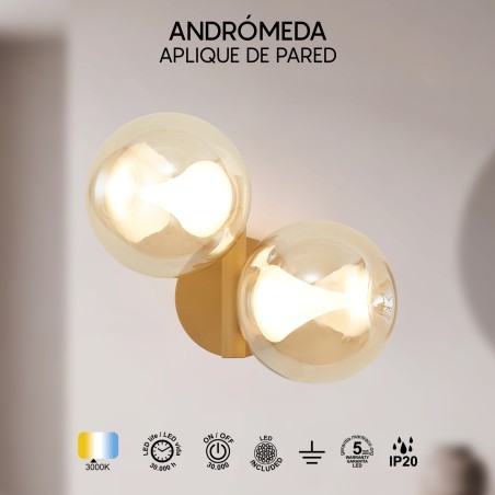 Aplique de pared LED Andrómeda (2x6W)